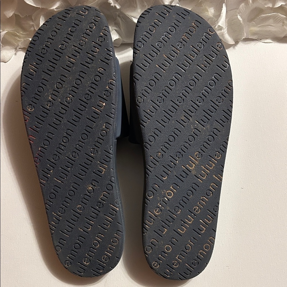Lululemon Athletica Dark Blue Slide Sandals - Picture 4 of 5